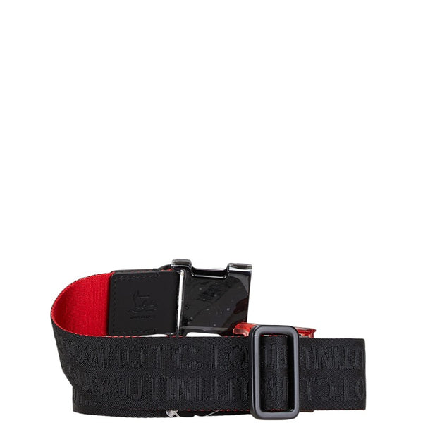 クリスチャンルブタン LOUBICLIC ベルト ブラック レッド ナイロン メンズ Christian Louboutin 【中古】