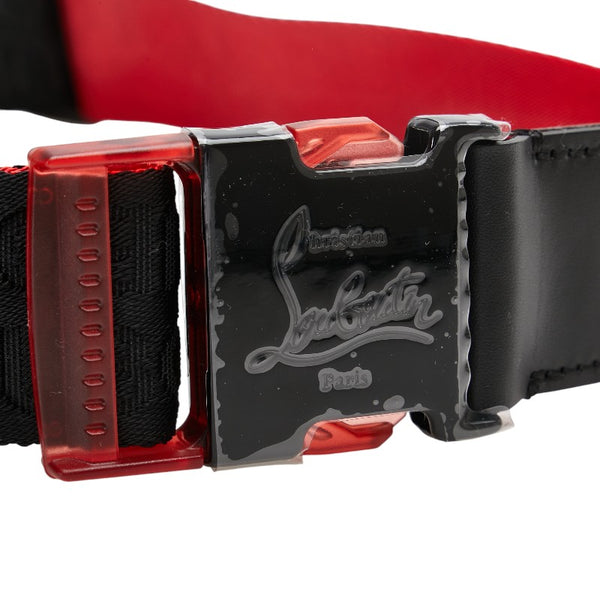 クリスチャンルブタン LOUBICLIC ベルト ブラック レッド ナイロン メンズ Christian Louboutin 【中古】