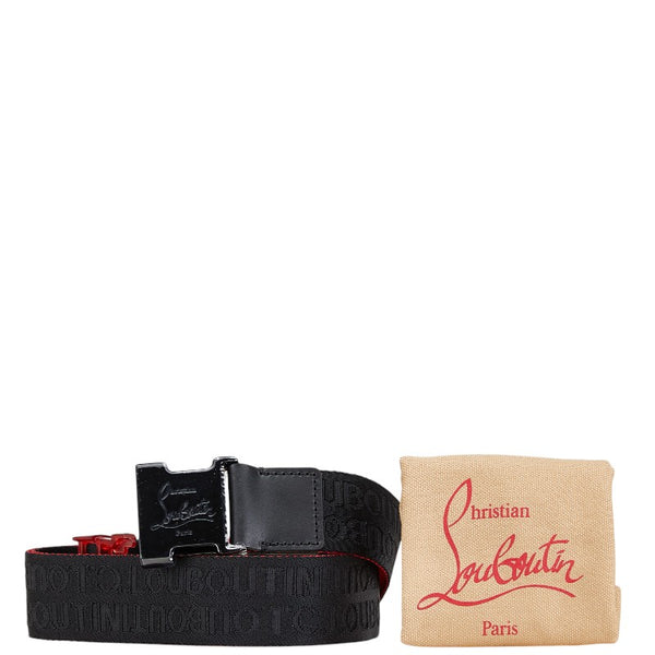 クリスチャンルブタン LOUBICLIC ベルト ブラック レッド ナイロン メンズ Christian Louboutin 【中古】