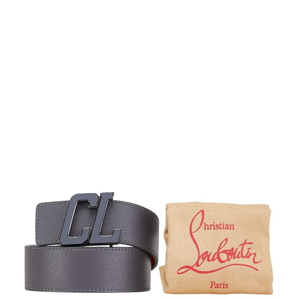 クリスチャンルブタン ベルト サイズ：90/36 グレー レッド レザー メンズ Christian Louboutin 【中古】