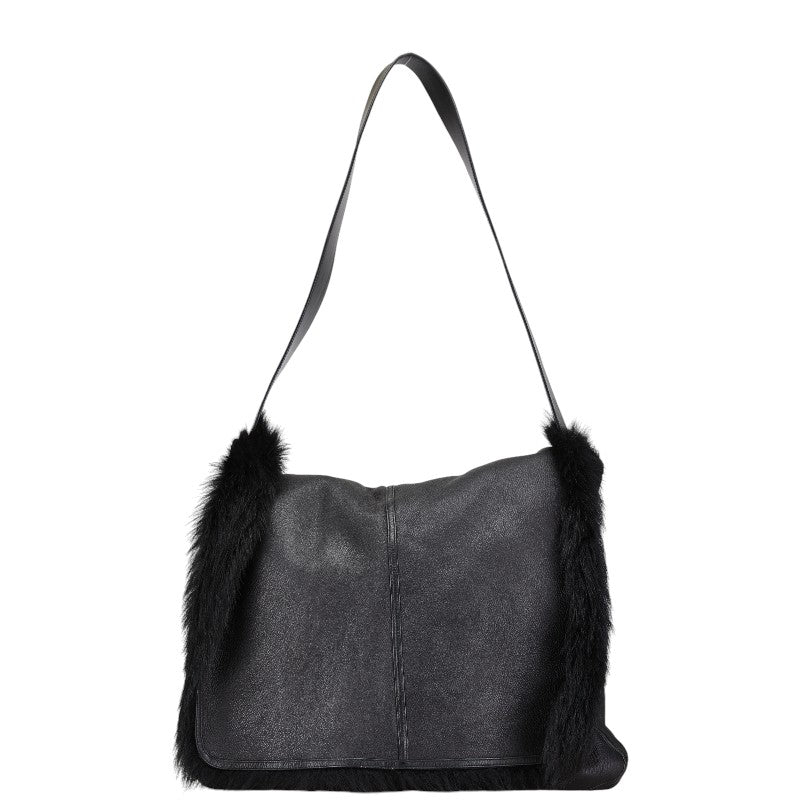 グッチ リバーシブル ワンショルダーバッグ 001 1038 1936 ブラック ミンク レザー レディース GUCCI 【中古】