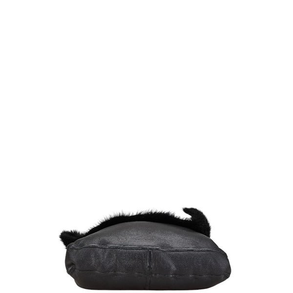 グッチ リバーシブル ワンショルダーバッグ 001 1038 1936 ブラック ミンク レザー レディース GUCCI 【中古】