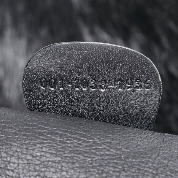 グッチ リバーシブル ワンショルダーバッグ 001 1038 1936 ブラック ミンク レザー レディース GUCCI 【中古】