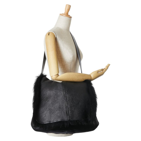 グッチ リバーシブル ワンショルダーバッグ 001 1038 1936 ブラック ミンク レザー レディース GUCCI 【中古】