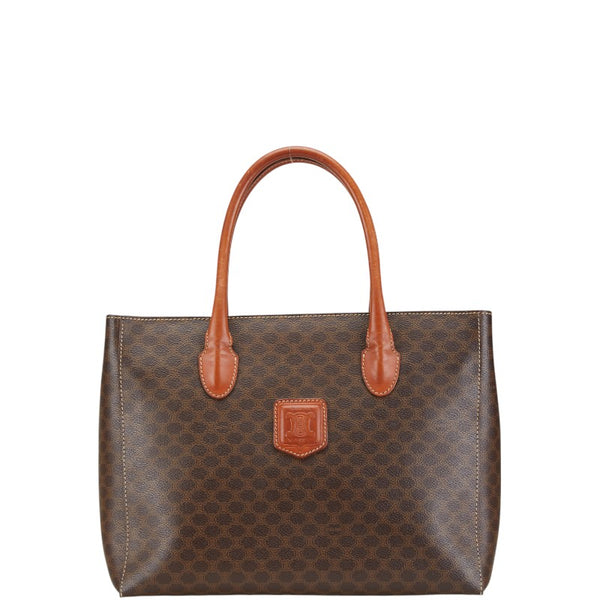 セリーヌ マカダム ハンドバッグ トートバッグ ブラウン PVC レザー レディース CELINE 【中古】