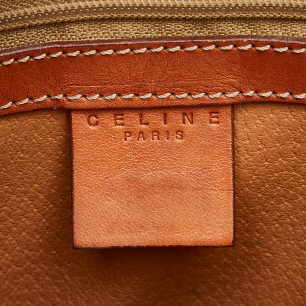 セリーヌ マカダム ハンドバッグ トートバッグ ブラウン PVC レザー レディース CELINE 【中古】