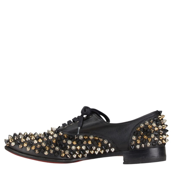 クリスチャンルブタン スタッズ ローファー サイズ：36.5 ブラック レザー レディース Christian Louboutin 【中古】
