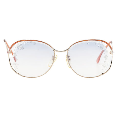 サンローラン フラワー 花 モチーフ サングラス オレンジ ブルー プラスチック レディース SAINT LAURENT 【中古】