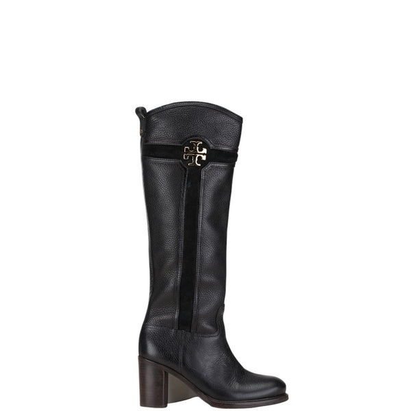 トリーバーチ ロゴ ブーツ サイズ：7M ブラック レザー レディース Tory Burch 【中古】