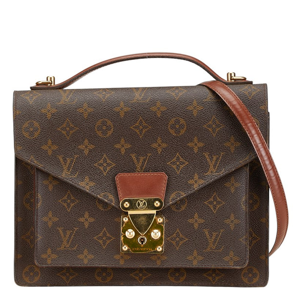 ルイ ヴィトン モノグラム モンソー ハンドバッグ ショルダーバッグ 2WAY M51185 ブラウン PVC レザー レディース LOUIS VUITTON 【中古】
