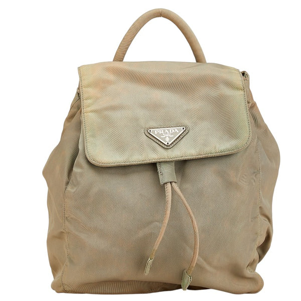 プラダ 三角ロゴプレート リュック バックパック グリーン ナイロン レディース PRADA 【中古】