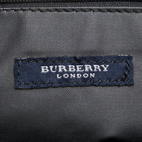 バーバリー ノバチェック トートバッグ ベージュ ブラック ナイロン レザー レディース BURBERRY 【中古】