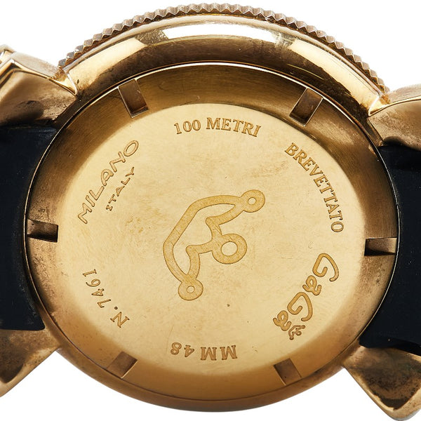 ガガミラノ クロノ48 腕時計 6056.6 クオーツ シルバー文字盤 ステンレススチール ラバー メンズ 【中古】