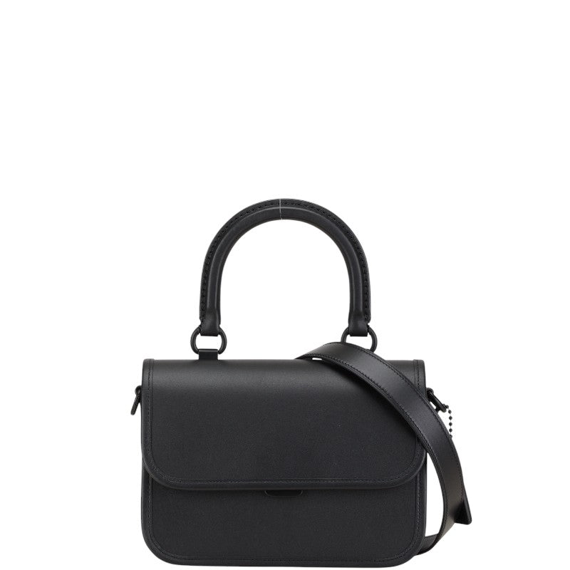 コーチ ローグ トップ ハンドル ハンドバッグ ショルダーバッグ 2WAY CQ760 ブラック レザー レディース COACH 【中古】