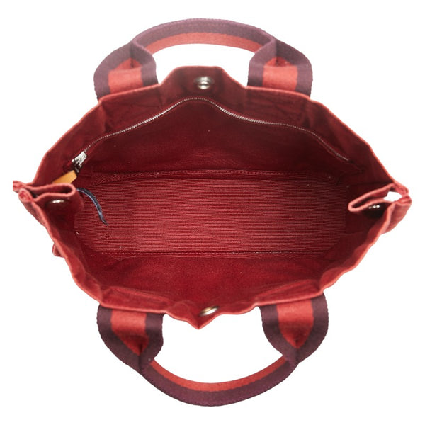 エルメス フールトゥ トートPM ハンドバッグ レッド キャンバス レディース HERMES 【中古】