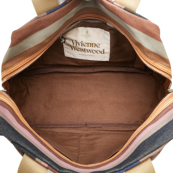 ヴィヴィアンウエストウッド ハンドバッグ ブラウン マルチカラー キャンバス レザー レディース Vivienne Westwood 【中古】