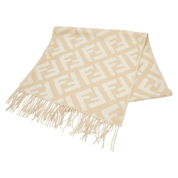 フェンディ FF柄 マフラー ベージュ レディース FENDI 【中古】
