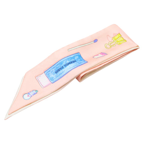 エルメス ツイリー イン ザ ポケット スカーフ ピンク マルチカラー シルク レディース HERMES 【中古】