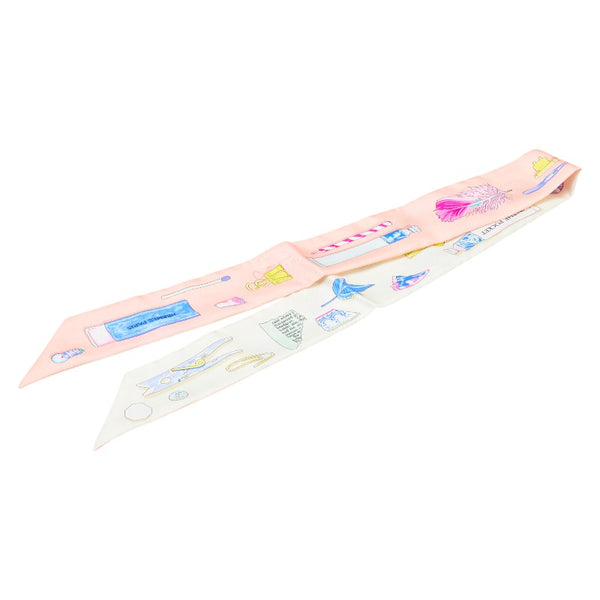 エルメス ツイリー イン ザ ポケット スカーフ ピンク マルチカラー シルク レディース HERMES 【中古】