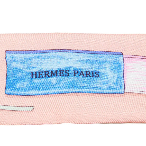 エルメス ツイリー イン ザ ポケット スカーフ ピンク マルチカラー シルク レディース HERMES 【中古】