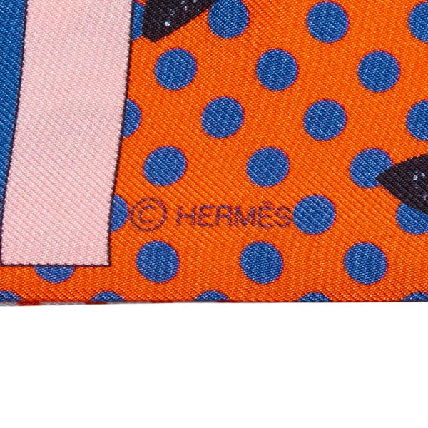 エルメス ツイリー Cavalier en Formes カヴァリエ アン フォルム スカーフ オレンジ マルチカラー シルク レディース HERMES 【中古】