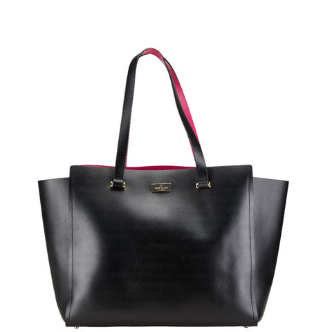 ケイトスペード トートバッグ ブラック ピンク レザー レディース Kate Spade 【中古】
