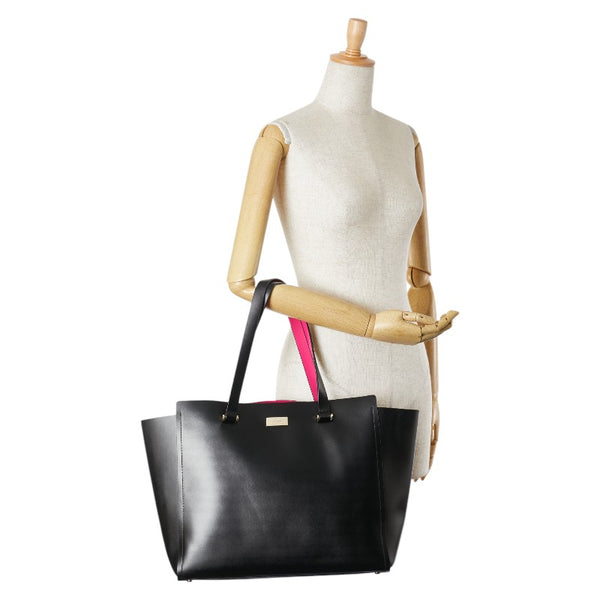 ケイトスペード トートバッグ ブラック ピンク レザー レディース Kate Spade 【中古】