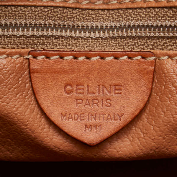 セリーヌ マカダム 斜め掛け ショルダーバッグ ブラウン PVC レザー レディース CELINE 【中古】