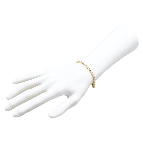 K18YG イエローゴールド ダイヤ1.00ct テニスチェーン ブレスレット レディース 【中古】