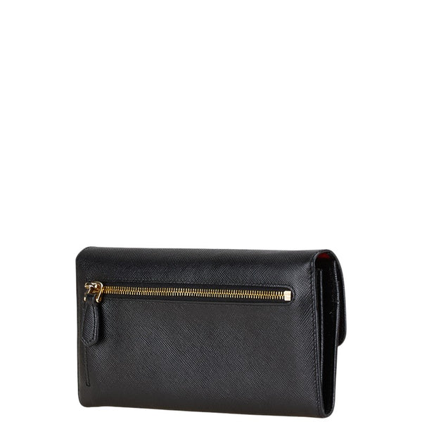 プラダ 長財布 1M1037 ブラック サフィアーノ レディース PRADA 【中古】