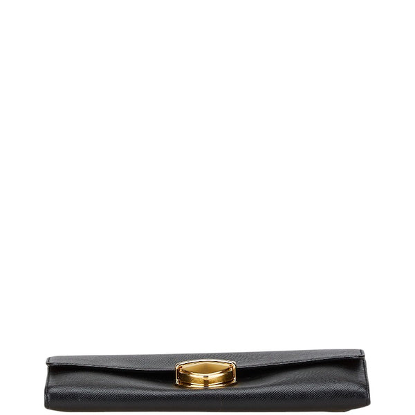 プラダ 長財布 1M1037 ブラック サフィアーノ レディース PRADA 【中古】