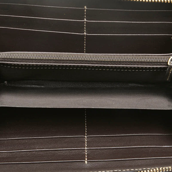 グッチ GGキャンバス ラブリー ラウンドファスナー 長財布 ベージュ ブラウン キャンバス レザー レディース GUCCI 【中古】