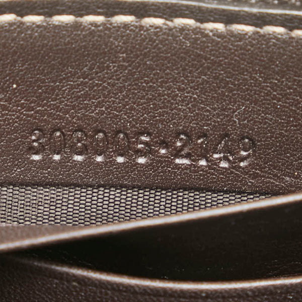 グッチ GGキャンバス ラブリー ラウンドファスナー 長財布 ベージュ ブラウン キャンバス レザー レディース GUCCI 【中古】