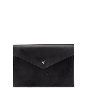サンローラン レターカードケース 小物入れ ポーチ ブラック レザー レディース SAINT LAURENT 【中古】