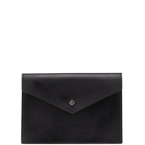 サンローラン レターカードケース 小物入れ ポーチ ブラック レザー レディース SAINT LAURENT 【中古】