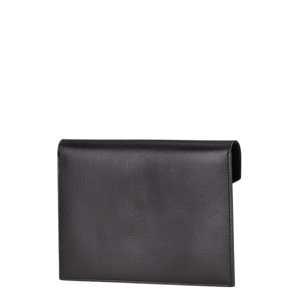 サンローラン レターカードケース 小物入れ ポーチ ブラック レザー レディース SAINT LAURENT 【中古】
