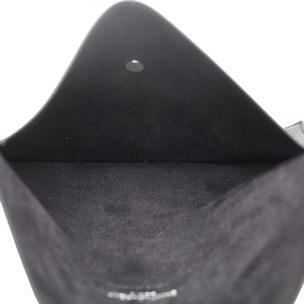 サンローラン レターカードケース 小物入れ ポーチ ブラック レザー レディース SAINT LAURENT 【中古】