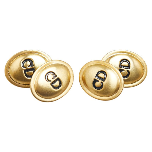 ディオール CDロゴ ラウンド カフス ゴールド メッキ メンズ Dior 【中古】