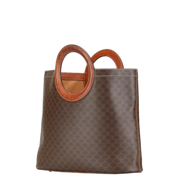 セリーヌ マカダム サークルロゴ ハンドバッグ ブラウン PVC レザー レディース CELINE 【中古】