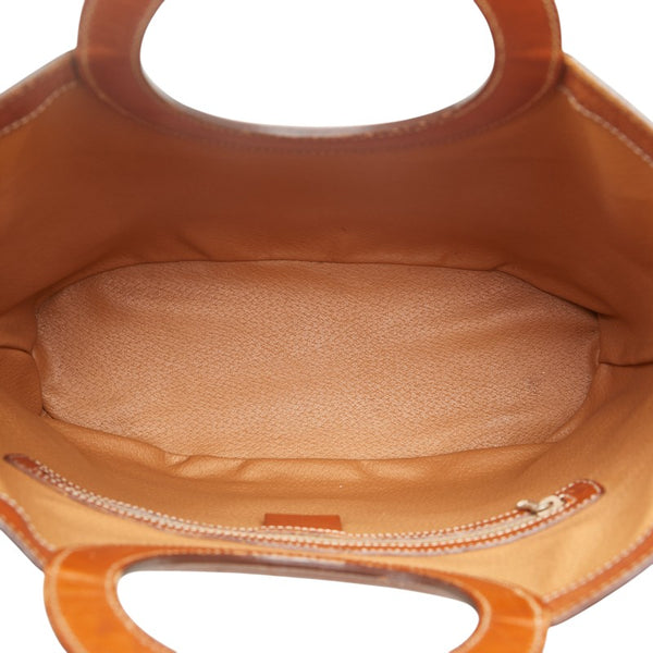 セリーヌ マカダム サークルロゴ ハンドバッグ ブラウン PVC レザー レディース CELINE 【中古】