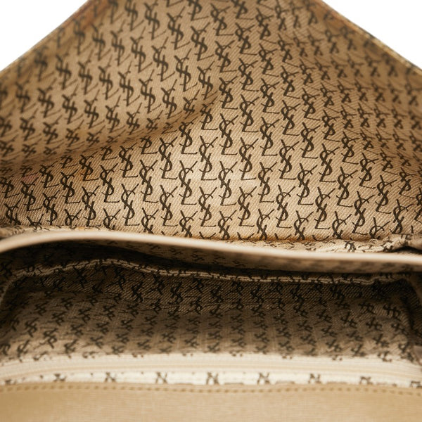 サンローラン 斜め掛け ショルダーバッグ ベージュ PVC レザー レディース SAINT LAURENT 【中古】