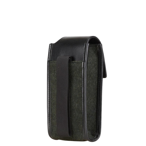 グッチ ポーチ 小物入れ 039 0982 3754 カーキ ブラック ウール レザー レディース GUCCI 【中古】