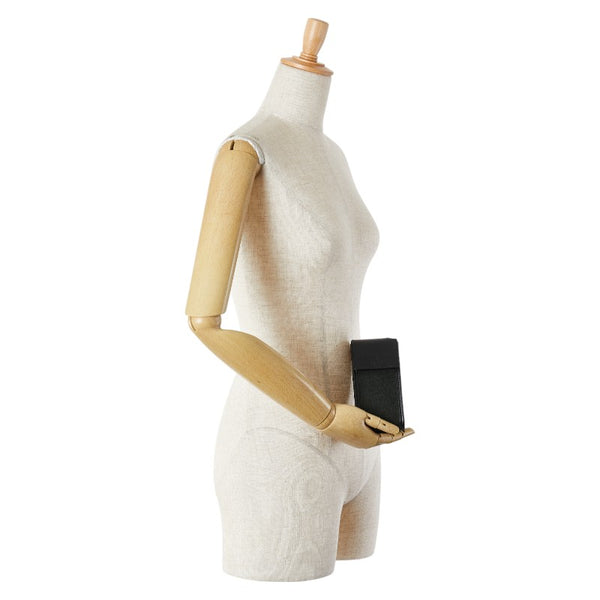 グッチ ポーチ 小物入れ 039 0982 3754 カーキ ブラック ウール レザー レディース GUCCI 【中古】