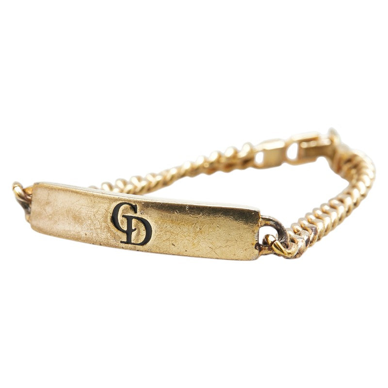 ディオール ロゴ ブレスレット ゴールド メッキ レディース Dior 【中古】