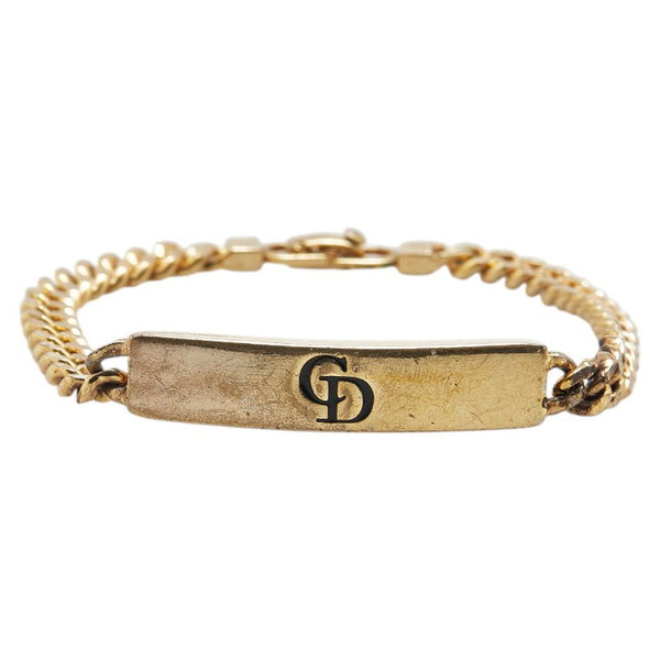 ディオール ロゴ ブレスレット ゴールド メッキ レディース Dior 【中古】