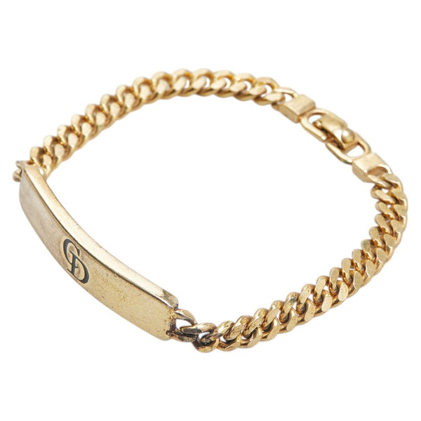 ディオール ロゴ ブレスレット ゴールド メッキ レディース Dior 【中古】