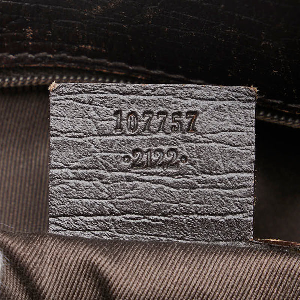 グッチ GGキャンバス トートバッグ 107757 ベージュ ブラウン キャンバス レザー レディース GUCCI 【中古】