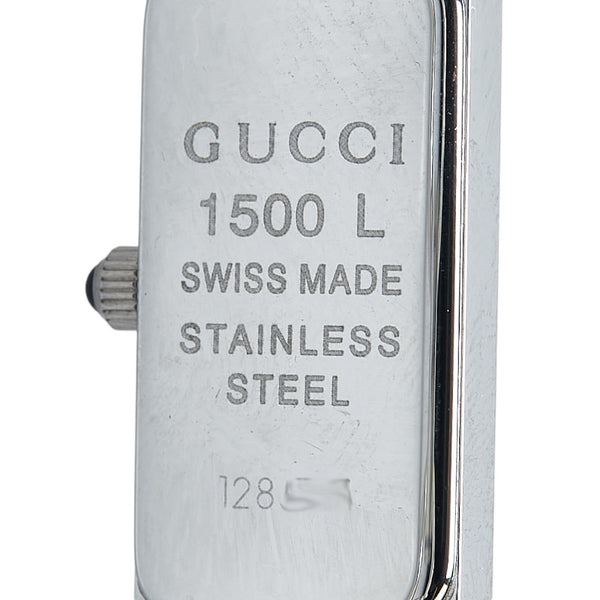 グッチ 腕時計 1500L クオーツ ブラック文字盤 ステンレススチール レディース GUCCI 【中古】