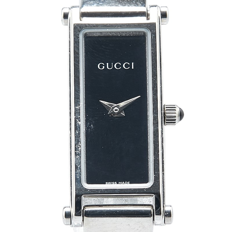 グッチ 腕時計 1500L クオーツ ブラック文字盤 ステンレススチール レディース GUCCI 【中古】