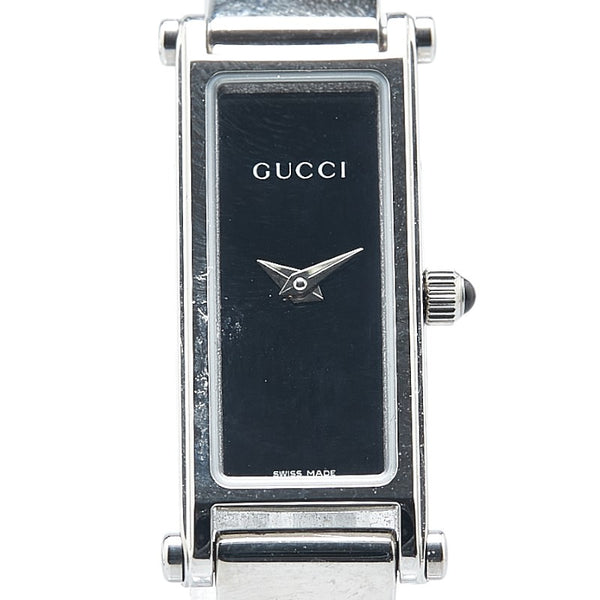 グッチ 腕時計 1500L クオーツ ブラック文字盤 ステンレススチール レディース GUCCI 【中古】